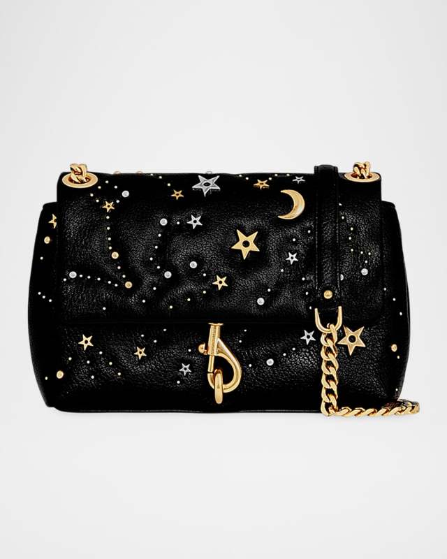 Edie Celestial Studded Leather Crossbody Bag